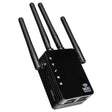 5G/2.4G 1200Mbps WiFi Range Extender WiFi Repeater With 2 Ethernet Ports EU Plug Black - Broadband Amplifiers by PMC TechLife | Online Shopping South Africa | PMC TechLife