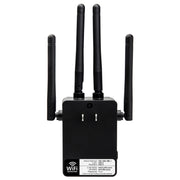 5G/2.4G 1200Mbps WiFi Range Extender WiFi Repeater With 2 Ethernet Ports US Plug Black