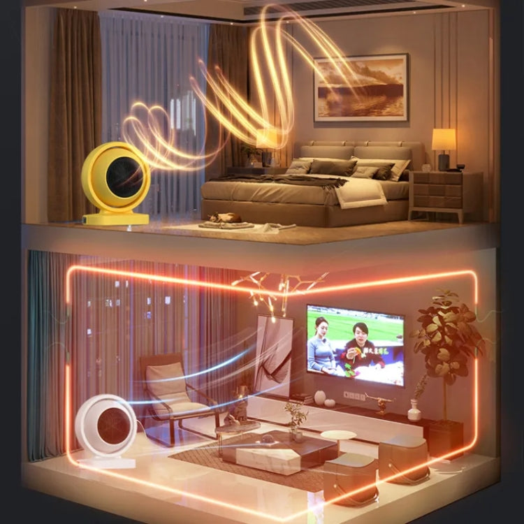 380W Earth Little Sun Heater Home Energy Saving Electric Stove Desktop Mini Heater  US Plug(Yellow)