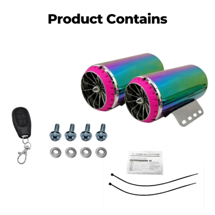 12V Motorcycle Subwoofer Color-Coated Audio Exhaust Pipe Simulator