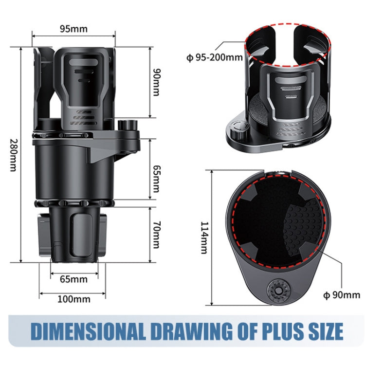 Multifunctional Car Water Cup Holder Drink Holder with Switch Lock, Size: Large
