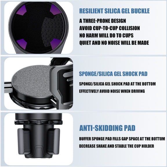 Multifunctional Car Water Cup Holder Drink Holder with Switch Lock, Size: Large