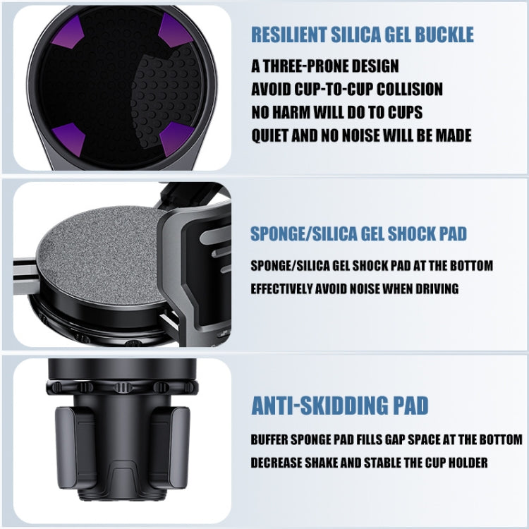 Multifunctional Car Water Cup Holder Drink Holder with Switch Lock, Size: Large