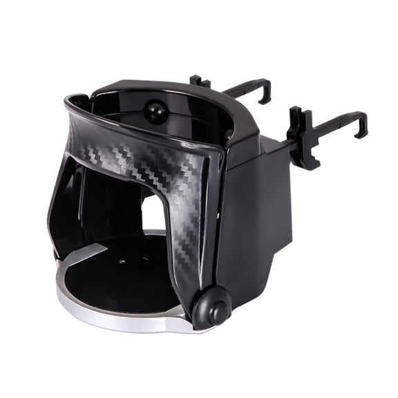 Car Water Cup Holder Multi-function Air Outlet Mobile Phone Holder Ashtray(Carbon Fiber Silver Edge)