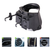 Car Water Cup Holder Multi-function Air Outlet Mobile Phone Holder Ashtray(Carbon Fiber Silver Edge)