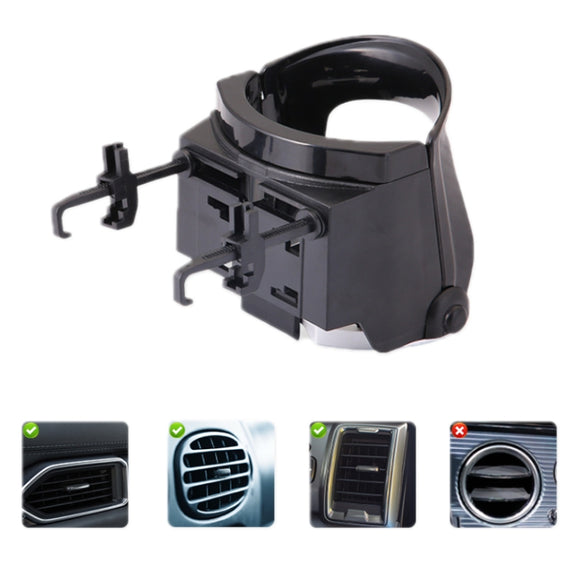 Car Water Cup Holder Multi-function Air Outlet Mobile Phone Holder Ashtray(Carbon Fiber Silver Edge)