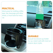 Car Water Cup Holder Multi-function Air Outlet Mobile Phone Holder Ashtray(Carbon Fiber Silver Edge)