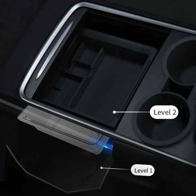 For Tesla Model 3 / Y Center Armrest Storage Box Car Modification Accessories Central Storage Box(Blue)