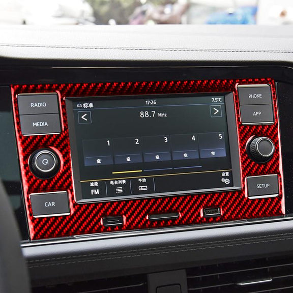 For Volkswagen Sagitar 2019-2023 Left-hand Drive Multimedia Panel Sticker(Black)