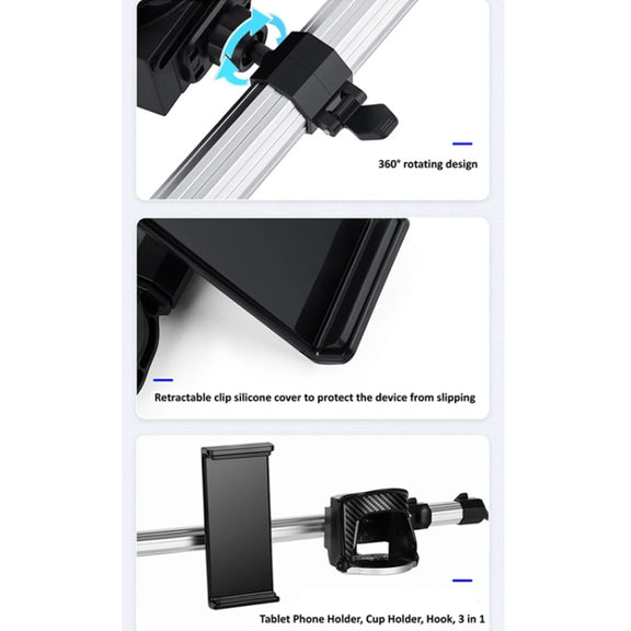 3 in 1 Car Mobile Phone Holder Computer Holder Universal Aluminum Tube With Hook