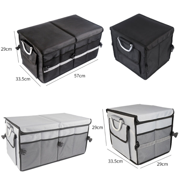 Car Trunk Storage Box Oxford Cloth Folding Organizer With Reflective Strips, Color: Small Gray