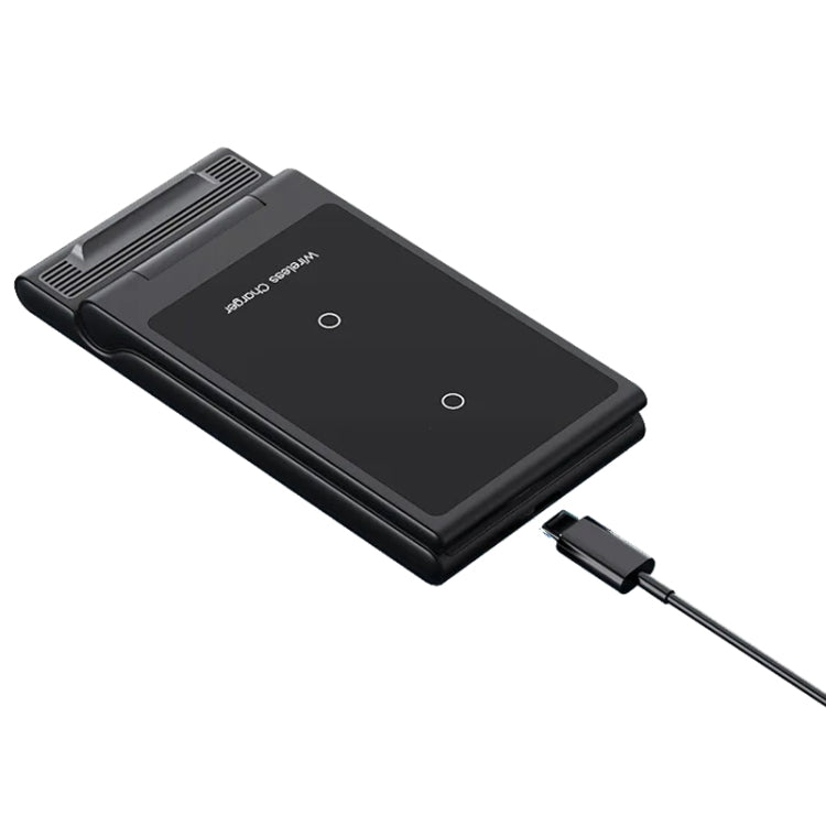 15W 3-in-1 Foldable Portable Multifunctional Stand Wireless Charger(Black)