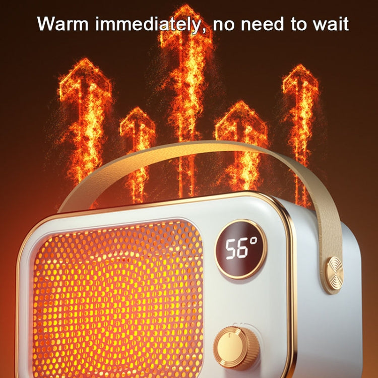 1200W Electric Heater Winter Hand Warmer with Screen Display,EU Plug(Orange)