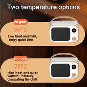 1200W Electric Heater Winter Hand Warmer with Screen Display,EU Plug(Mint Green)