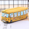 Cartoon Bus Student Stationery Pencil Case Large Capacity Canvas Stationery Box(Yellow) - Pen Holder by PMC TechLife | Online Shopping South Africa | PMC TechLife