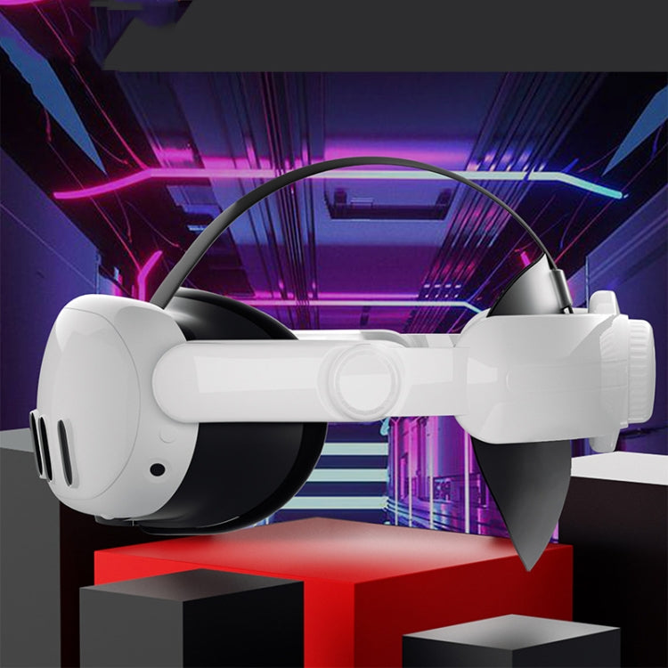 For Meta Quest 3 VR  iplay Head Strap Reduce Pressure Adjustable Headband(White)