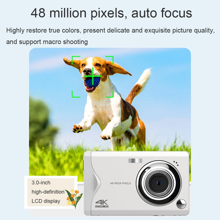 4K HD 3.0-Inch IPS Screen Autofocus HD Digital Camera(Black)