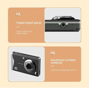 4K HD 3.0-Inch IPS Screen Autofocus HD Digital Camera(Black)