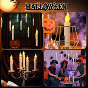 12pcs /Set LED Floating Candles Lights With Remote Control Christmas Halloween Decoration, Style: Glossy Magic Wand(Yellow Flash)