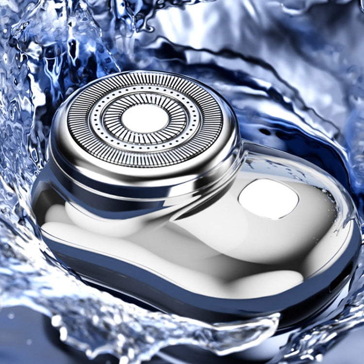 Three-Ring Knife Mesh Electric Men Shaver Travel Portable Mini Shaver, Color: Digital Display Gradient Blue