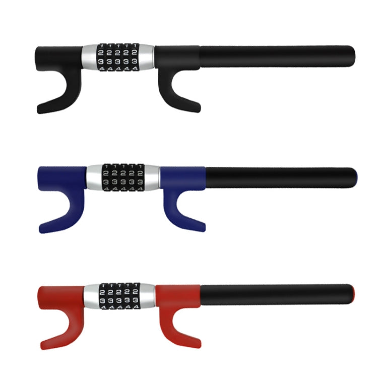 Car Anti-Theft Steering Wheel Retractable Adjustable Code Lock(Red)