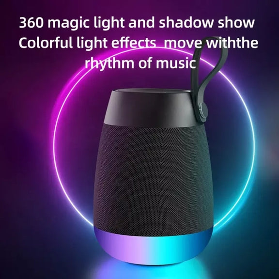 Bluetooth Wireless Fabric Speaker Cylindrical Water-resistant Subwoofer With RGB Light(Blue)