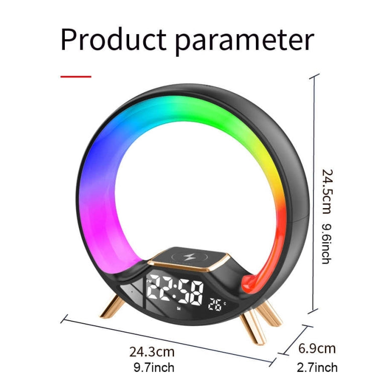 S528 Multifunctional Wireless Charging Bluetooth Speaker with RGB Light & White Noise & Simulated Sunrise(White)