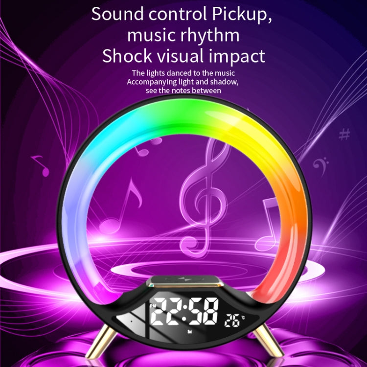 S528 Multifunctional Wireless Charging Bluetooth Speaker with RGB Light & White Noise & Simulated Sunrise(White)