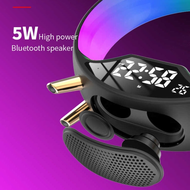 S528 Multifunctional Wireless Charging Bluetooth Speaker with RGB Light & White Noise & Simulated Sunrise(White)