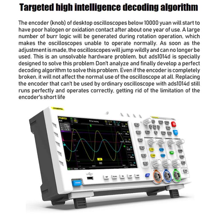 FNIRSI 2 In 1 Dual-Channel 100M Bandwidth Digital Oscilloscope 1GS Sampling Signal Generator, EU Plug 1014D