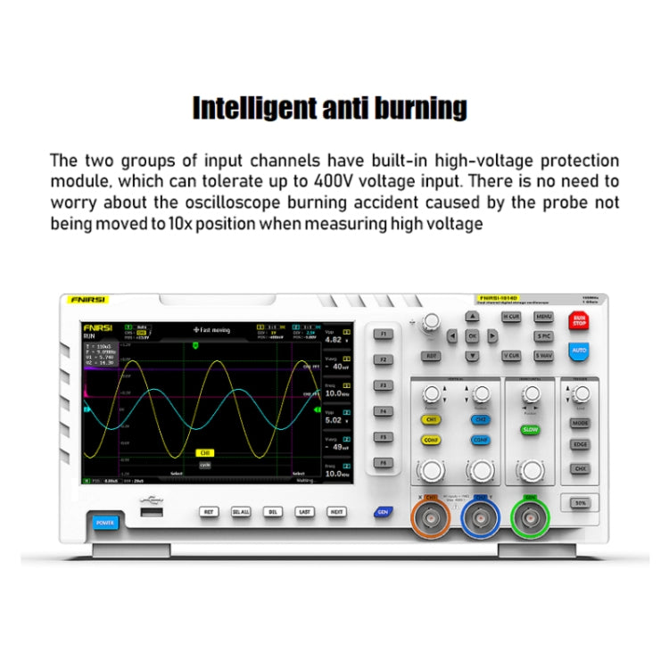 FNIRSI 2 In 1 Dual-Channel 100M Bandwidth Digital Oscilloscope 1GS Sampling Signal Generator, EU Plug 1014D