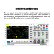 FNIRSI 2 In 1 Dual-Channel 100M Bandwidth Digital Oscilloscope 1GS Sampling Signal Generator, EU Plug 1014D