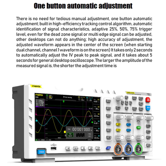 FNIRSI 2 In 1 Dual-Channel 100M Bandwidth Digital Oscilloscope 1GS Sampling Signal Generator, EU Plug 1014D