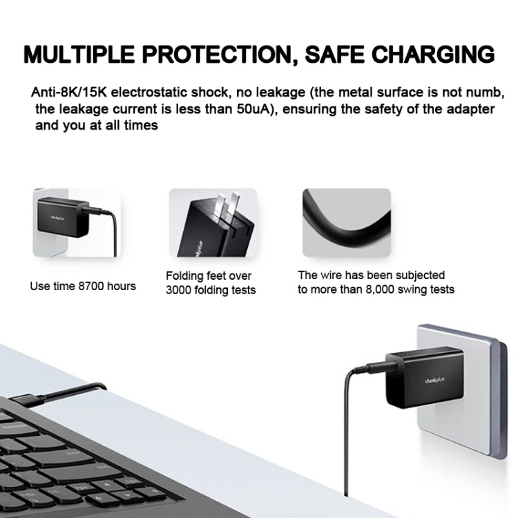Lenovo Thinkplus 65W Foldable Power Adapter + USB-C/Type-C Cable Set For Mobile Phone Tablet,CN Plug
