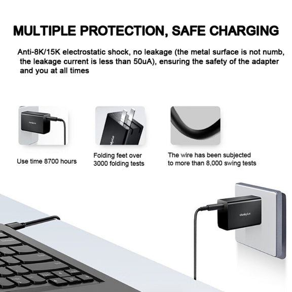 Lenovo Thinkplus 65W Foldable Power Adapter + USB-C/Type-C Cable Set For Mobile Phone Tablet,CN Plug