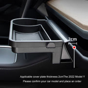 For Tesla Model 3/Y Front Passenger Glove Box Water Cup Holder Storage Box(Black)