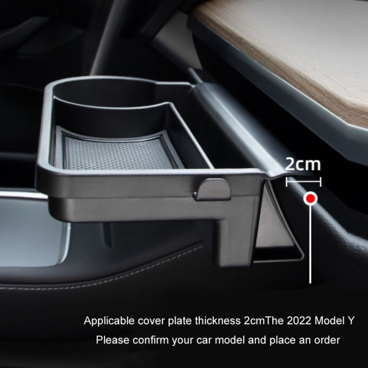 For Tesla Model 3/Y Front Passenger Glove Box Water Cup Holder Storage Box(Black)