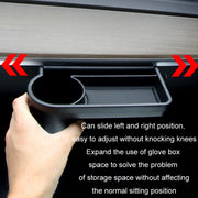 For Tesla Model 3/Y Front Passenger Glove Box Water Cup Holder Storage Box(Black)