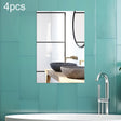 4pcs 30cm x  20cm Right Angle Models Rectangle Acrylic Mirror Stereo Wall Stickers(Silver) - Decorative Mirrors by PMC TechLife | Online Shopping South Africa | PMC TechLife