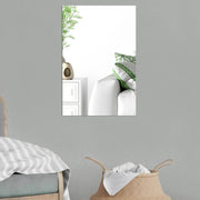 4pcs 30cm x  20cm Right Angle Models Rectangle Acrylic Mirror Stereo Wall Stickers(Silver)