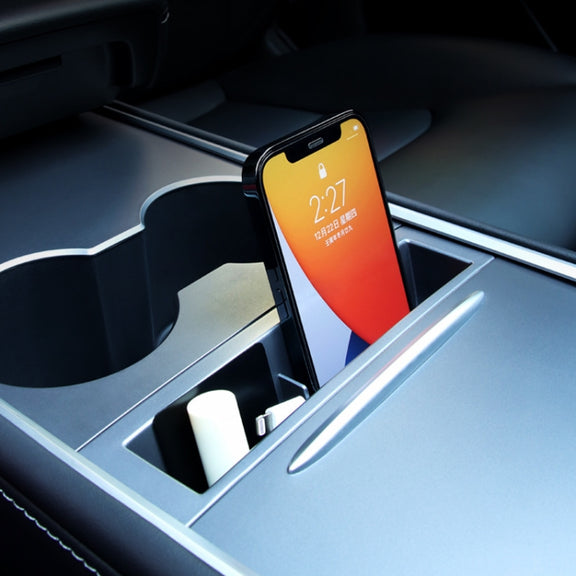 For Tesla Model 3/Y Mobile Phone Storage Box(Black)
