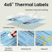 500sheets 4��6 Inch Stickers Thermal Label Paper For Phomemo PM-246S / PM-241BT / D520BT, Style: Folding Yellow