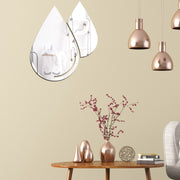 2pcs /Set Acrylic Water Drops Mirror Stereo Wall Stickers Living Room Bedroom Decorative Stickers Soft Mirror(Gold)