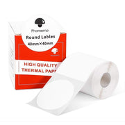 For Phomemo M110 / M200 180pcs /Roll 40x40mm Round Self-Adhesive Thermal Labels