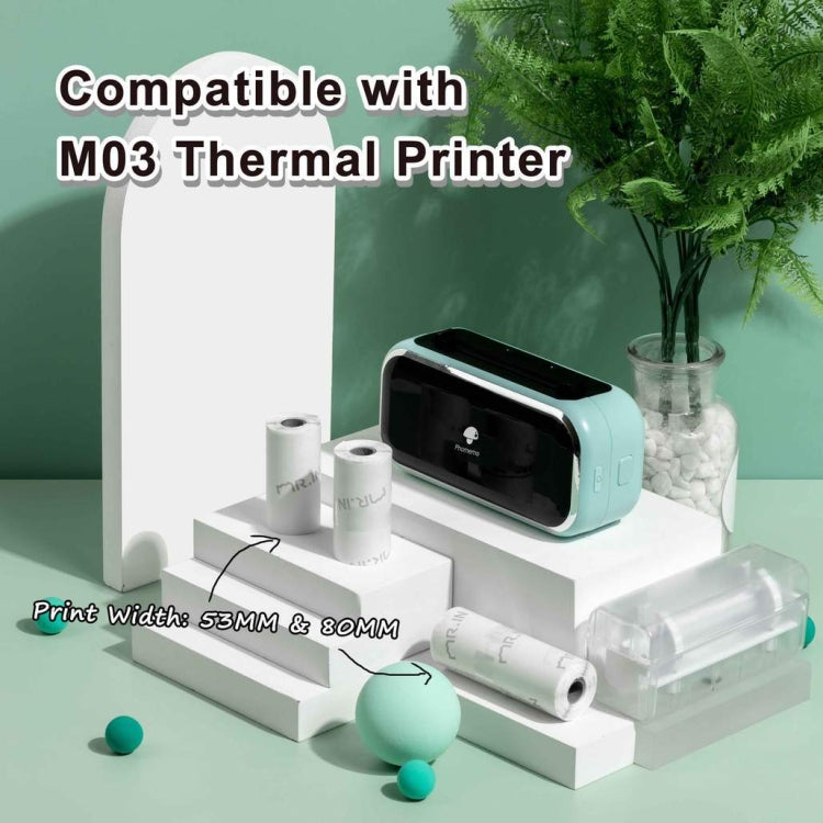 For Phomemo M03 Series 3rolls /Pack 80mmx3.5m 10 Years Thermal Self-adhesive Black on White Printing Paper