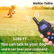1000m Remote Control Intercom Dog Trainer Electric Shock Vibration Stop Barker(Black)