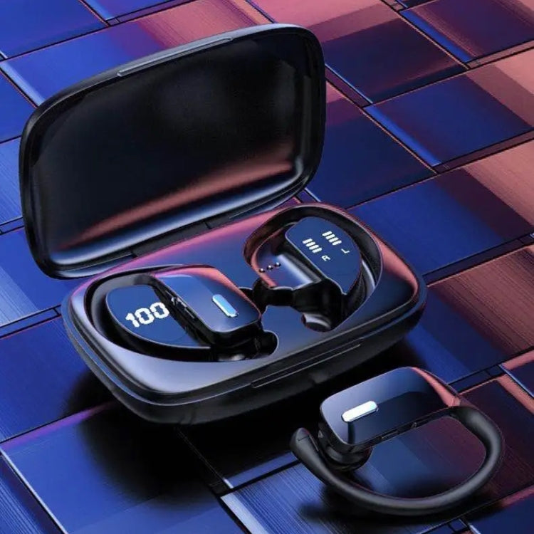 TWS Ear-mounted Noise Reduction LED Dual-battery Display Bluetooth Earphones(T16 Blue)