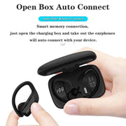 TWS Ear-mounted Noise Reduction LED Dual-battery Display Bluetooth Earphones(T16 Blue)