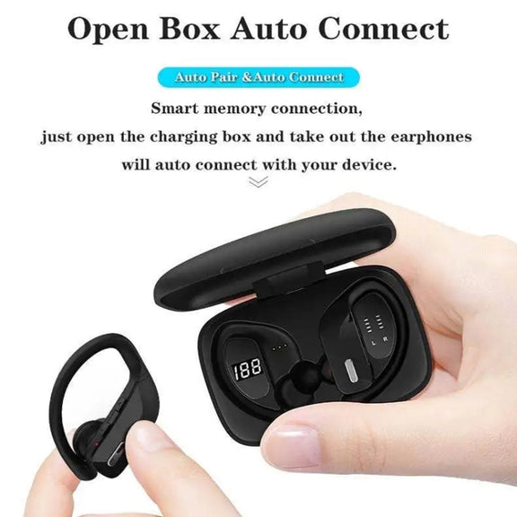 TWS Ear-mounted Noise Reduction LED Dual-battery Display Bluetooth Earphones(T16 Blue)