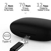 TWS Ear-mounted Noise Reduction LED Dual-battery Display Bluetooth Earphones(T16 Blue)